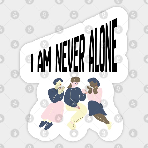 Quiet Faith Together – Minimal Community Illustration Tee Sticker by Anne Lee